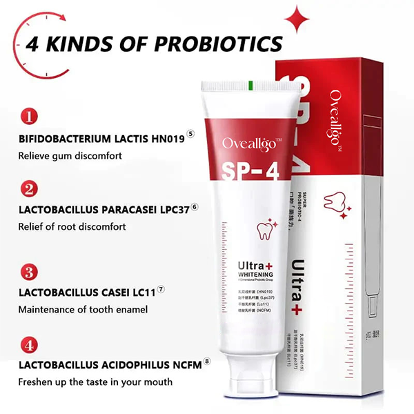 š„2024 HOT SALEš„ Oveallgo⢠SP-4 Probiotic Whitening Toothpaste